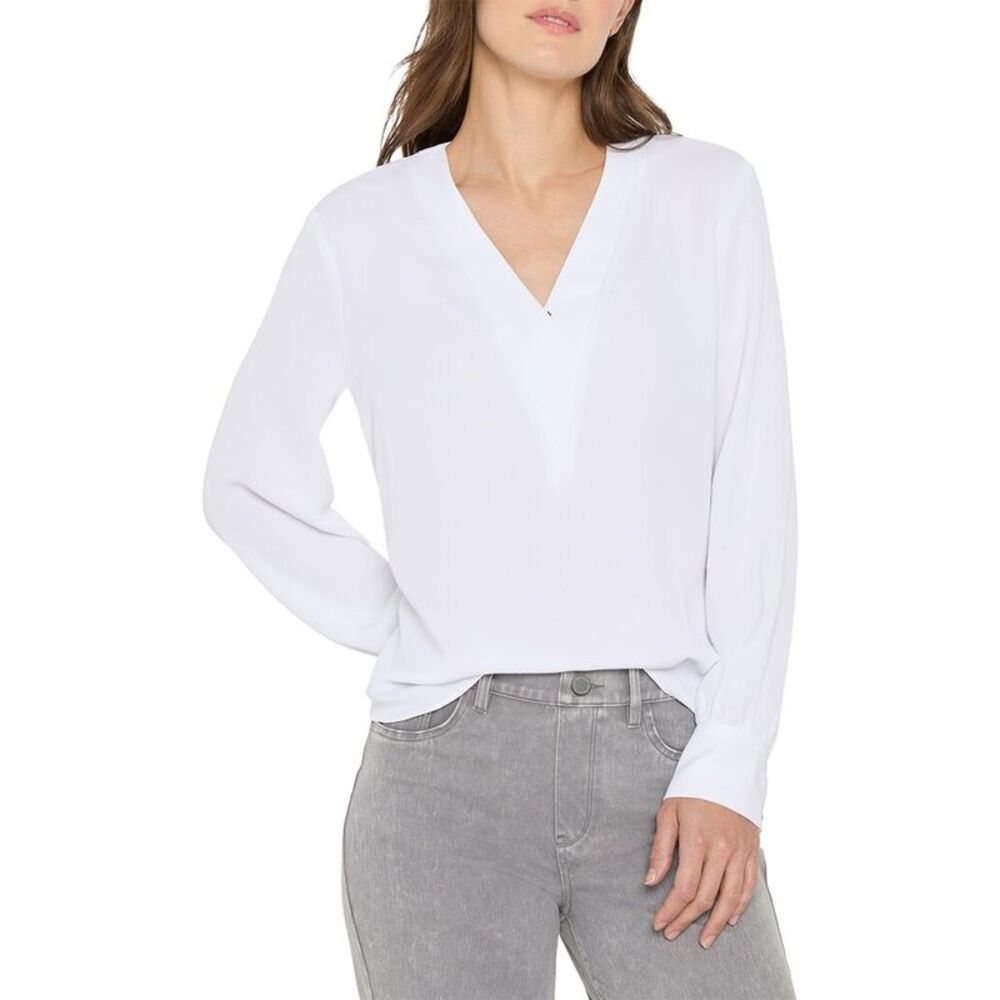 Nic & Zoe Womens  Downtown V-Neck Top, White